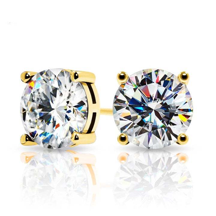 𝐂𝐥𝐚𝐬𝐬𝐢𝐜 𝐒𝐭𝐮𝐝𝐬 | Moissanite Push-Back Earrings | Sterling Silver