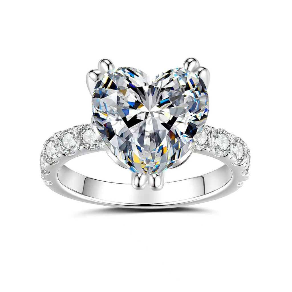 𝐂𝐨𝐫𝐢𝐇𝐞𝐚𝐫𝐭𝐬 | 6ct Heart-Cut Moissanite Pavé Ring | 14k Gold Vermeil